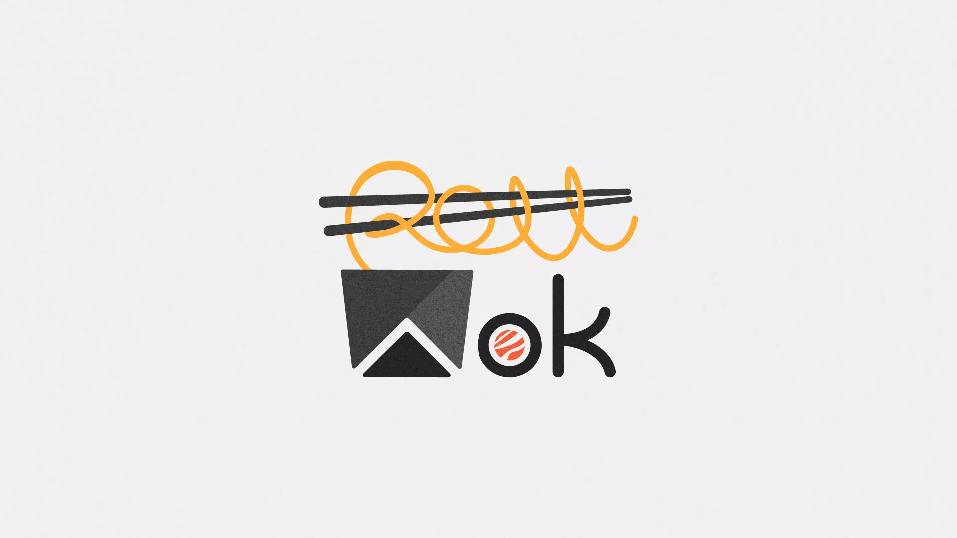 Разработка логотипа суши-бара «Roll Wok Club» в Добрянке